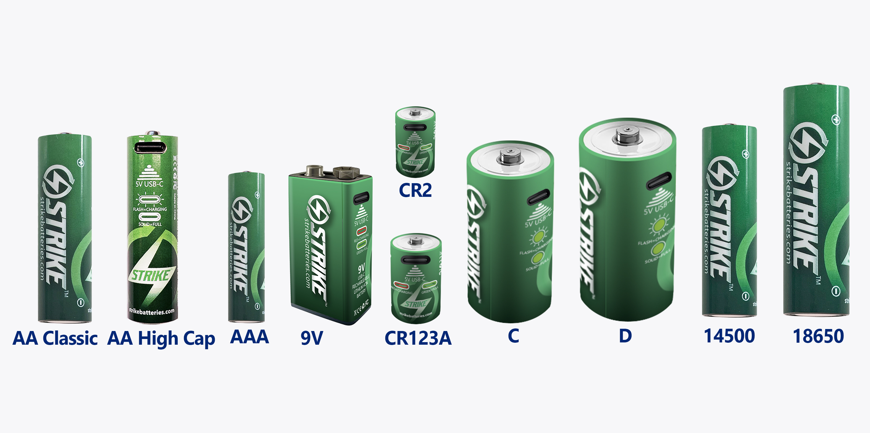 Strike Batteries complete range